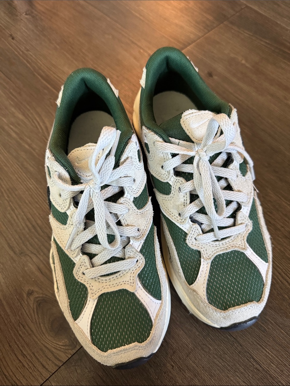 Nike Green and White Sneakers